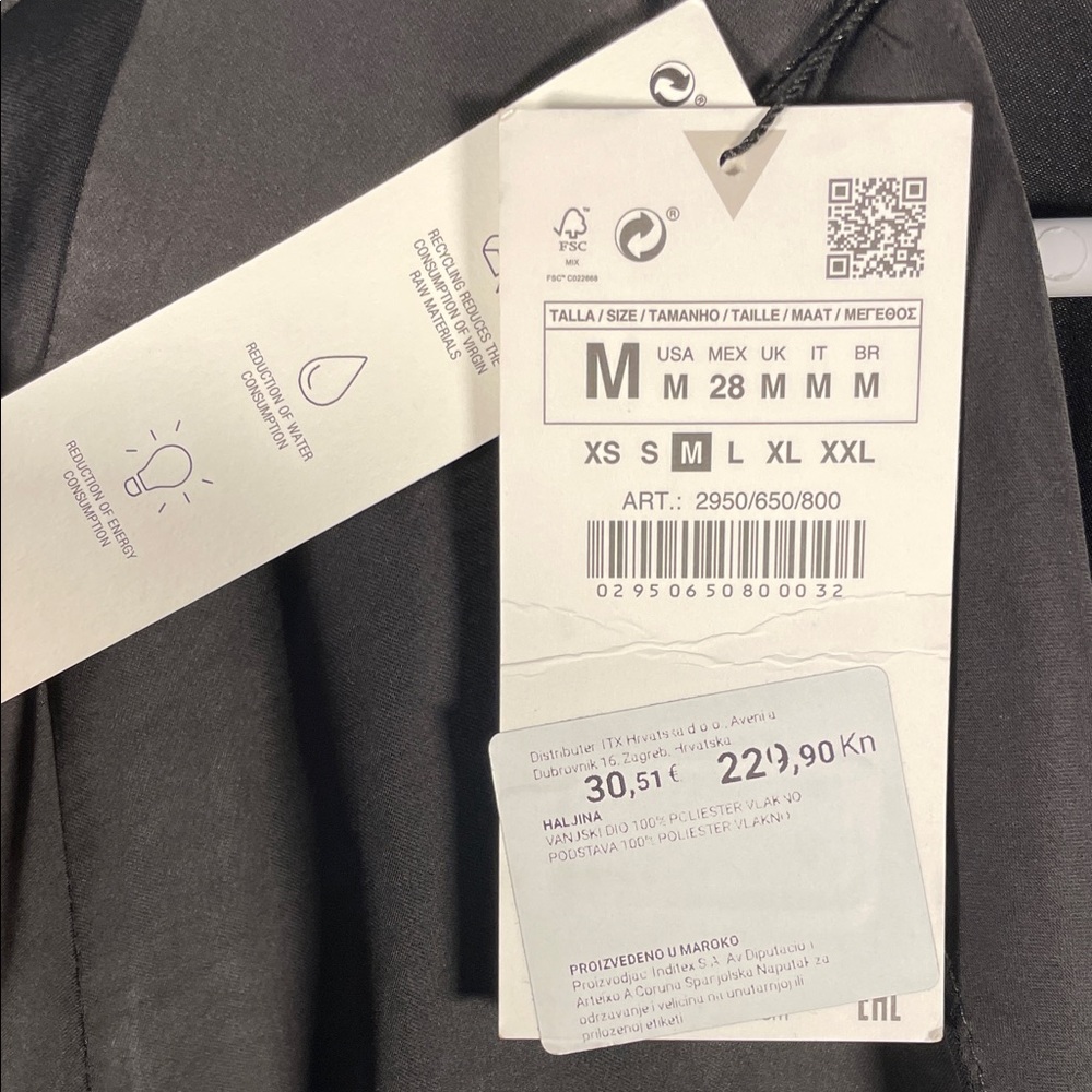 Zara Black Satin Asymmetrical Women's Dress Medium - Picture 4 of 12